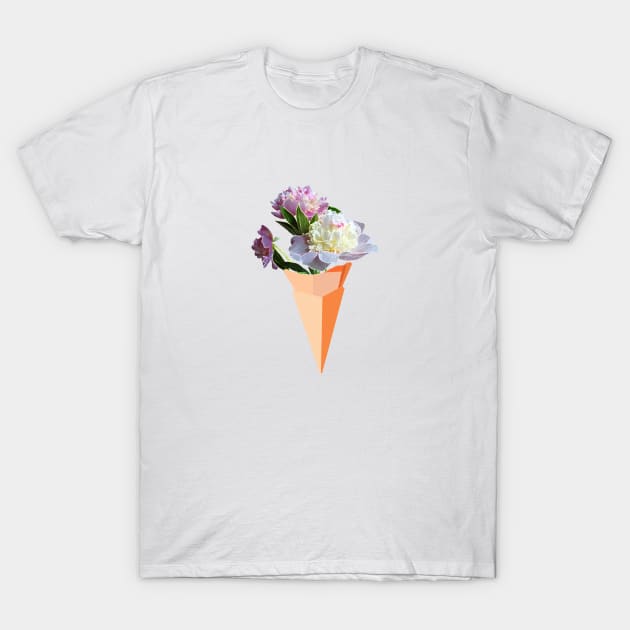 Bouquet Ice Cream T-Shirt by Manitarka